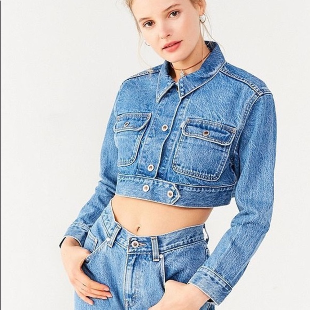 Levi’s Silver tab cropped denim jacket- small